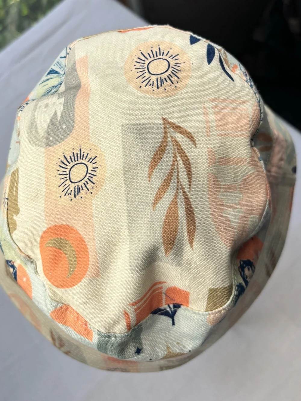 Disney Princesses Disney Parks Pink Orange and Beige Patterned Bucket Hat